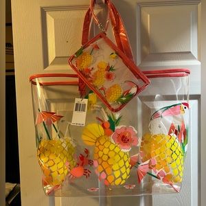NWT Vera Bradley Toucan Party Beach Bag/Wristlet
